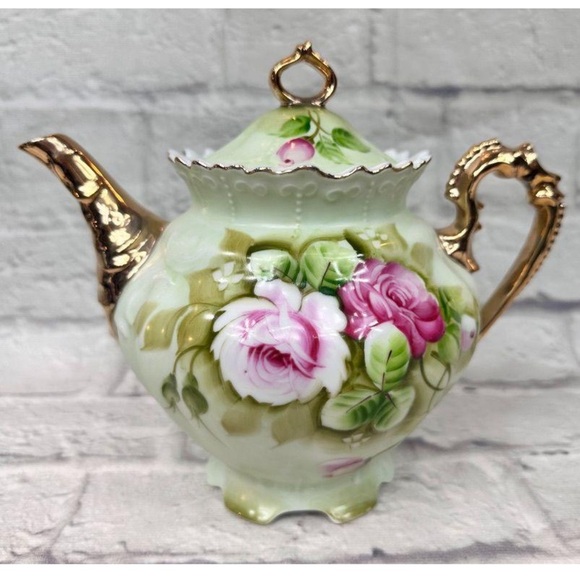 Lefton Heritage Vintage Other - Vintage 1950s Lefton Heritage 22K Gilt Hand Painted Floral teapot